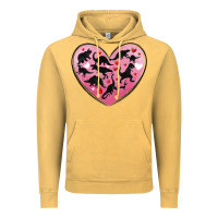Vintage Mustard dinosaur valentine heart Vintage Hoodie - MaliasSmallBusiness