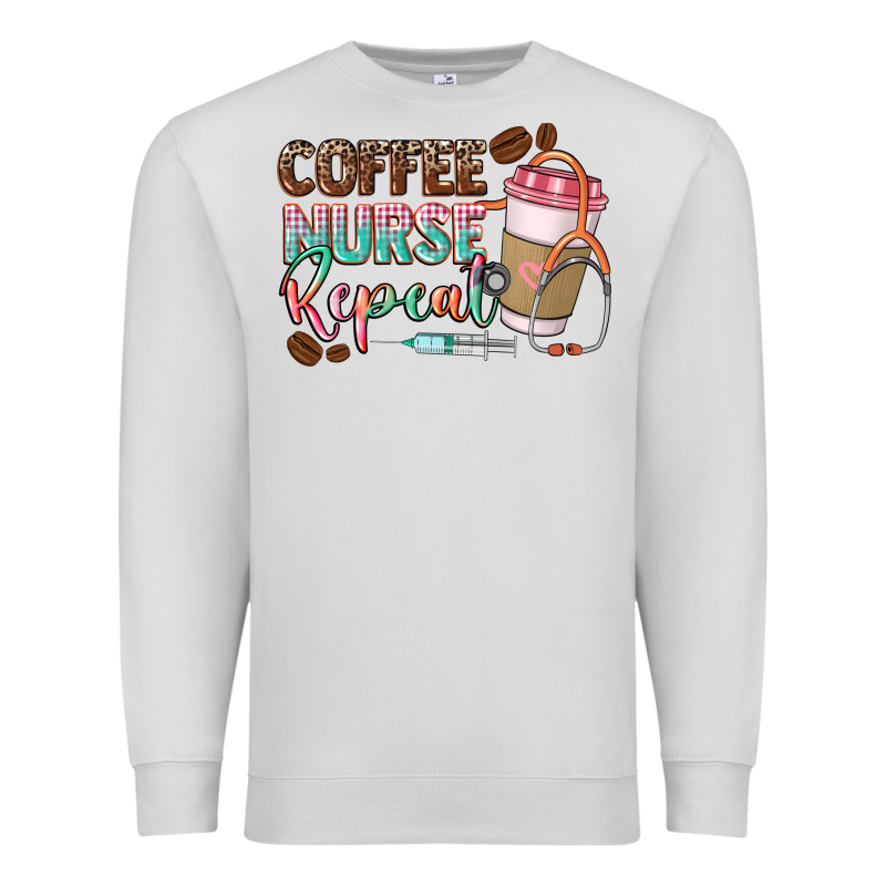 Coffee Nurse Repeat Premium Sweatshirt by CowGirlArtShop | Teevron