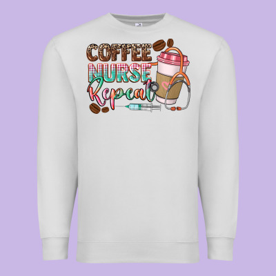 Coffee Nurse Repeat Premium Sweatshirt Designed By Cowgirlartshop