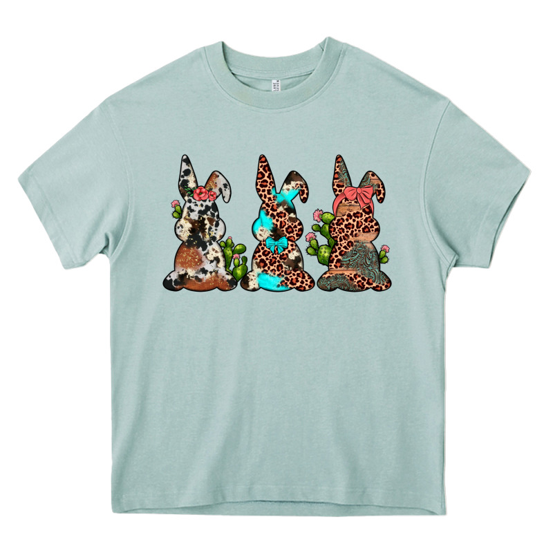 Leopard Cowhide Turquoise Cactus Bunny's Heavy Core Tee by JahusDesignShop | Teevron
