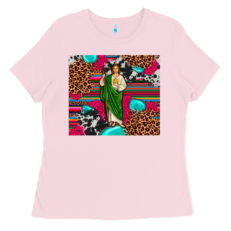San Judas Leopard Cowhide Tumbler Ladies Tee by JahusDesignShop | Teevron