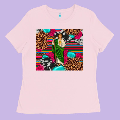 San Judas Leopard Cowhide Tumbler Ladies Tee Designed By Jahusdesignshop
