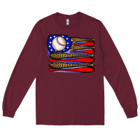 Burgundy leopard baseball flag3 Long Sleeve Tee - JahusDesignShop