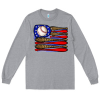 Heather Grey leopard baseball flag3 Long Sleeve Tee - JahusDesignShop