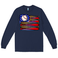 Navy leopard baseball flag3 Long Sleeve Tee - JahusDesignShop