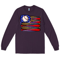 Plum leopard baseball flag3 Long Sleeve Tee - JahusDesignShop