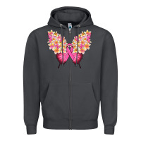 Smoke Pink ribbon Breast Cancer butterfly Zipper Hoodie - NancyCooperArtShop