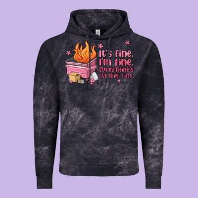 It's Fine I'm Fine Everything's Freakin' Fine Vintage Hoodie Designed By Maliassmallbusiness