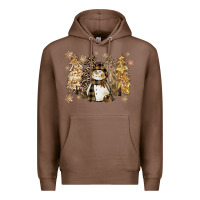 Chestnut snowman with christmas trees 11inches Premium Hoodie - CowGirlArtShop