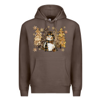 Coffee snowman with christmas trees 11inches Premium Hoodie - CowGirlArtShop