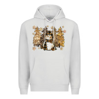Dove Grey snowman with christmas trees 11inches Premium Hoodie - CowGirlArtShop