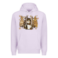 Lilac snowman with christmas trees 11inches Premium Hoodie - CowGirlArtShop