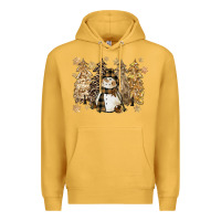 Mustard snowman with christmas trees 11inches Premium Hoodie - CowGirlArtShop