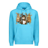 Snowman With Christmas Trees 11inches Premium Hoodie | Teevron