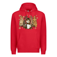 Red snowman with christmas trees 11inches Premium Hoodie - CowGirlArtShop