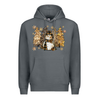 Rock snowman with christmas trees 11inches Premium Hoodie - CowGirlArtShop