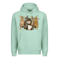 Seafoam snowman with christmas trees 11inches Premium Hoodie - CowGirlArtShop
