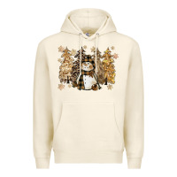 Tofu snowman with christmas trees 11inches Premium Hoodie - CowGirlArtShop