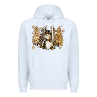 White snowman with christmas trees 11inches Premium Hoodie - CowGirlArtShop