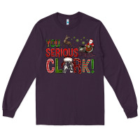 Plum You Serious Clark With Santa Sleigh Long Sleeve Tee - BundleAndBundleShop