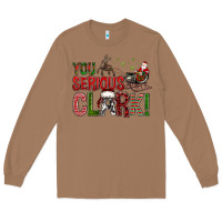 Toasted Coconut You Serious Clark With Santa Sleigh Long Sleeve Tee - BundleAndBundleShop