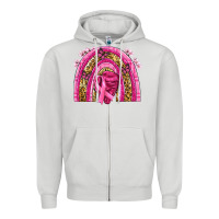 Dove Grey breast cancer rainbow Zipper Hoodie - NancyCooperArtShop