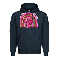 Navy breast cancer rainbow Zipper Hoodie - NancyCooperArtShop