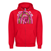 Red breast cancer rainbow Zipper Hoodie - NancyCooperArtShop