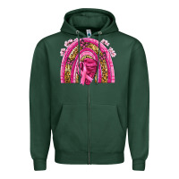 Sports Green breast cancer rainbow Zipper Hoodie - NancyCooperArtShop
