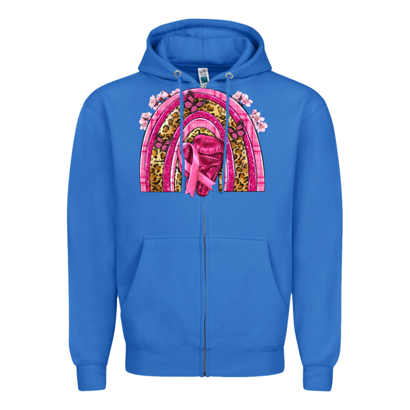 Breast Cancer Rainbow Zipper Hoodie by NancyCooperArtShop | Teevron