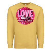 Antique Gold Love more worry less Valentine's Day Premium Sweatshirt - HowdyJamesFarm