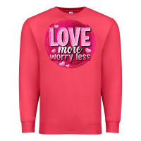 Cardinal Love more worry less Valentine's Day Premium Sweatshirt - HowdyJamesFarm