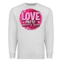 Dove Grey Love more worry less Valentine's Day Premium Sweatshirt - HowdyJamesFarm