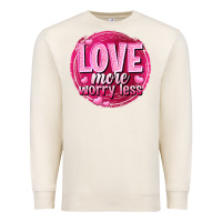 Sandshell Love more worry less Valentine's Day Premium Sweatshirt - HowdyJamesFarm