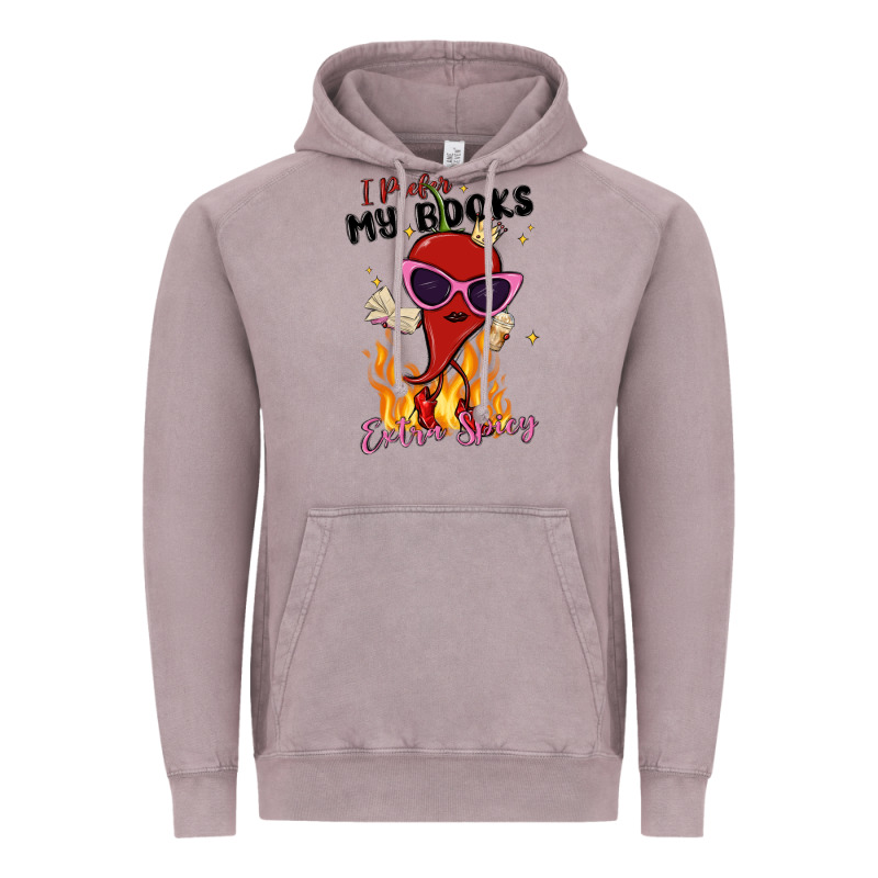 I Prefer My Books Extra Spicy Vintage Hoodie by MaliasSmallBusiness | Teevron