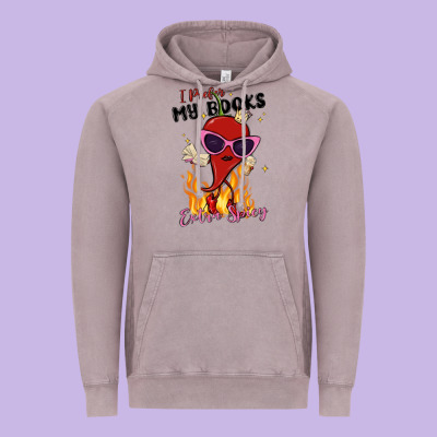 I Prefer My Books Extra Spicy Vintage Hoodie Designed By Maliassmallbusiness