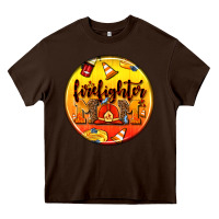Chocolate Brown firefighter coasters Heavy Core Tee - AdoDesignShop