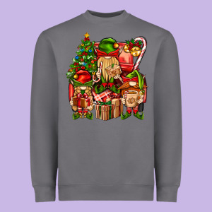 Christmas Elf Truck Heavyweight Sweatshirt Designed By Bundleandbundleshop