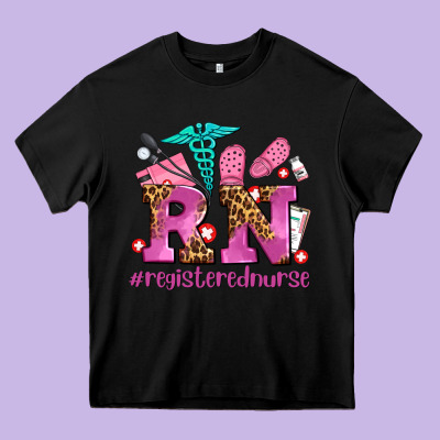 Registered Nurse With Crocs Heavy Core Tee Designed By Adodesignshop