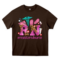 Chocolate Brown registered nurse with crocs Heavy Core Tee - AdoDesignShop