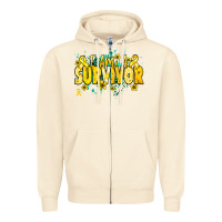 Sandshell I am a survivor yellow ribbon Zipper Hoodie - NancyCooperArtShop