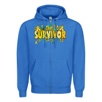 True Royal I am a survivor yellow ribbon Zipper Hoodie - NancyCooperArtShop