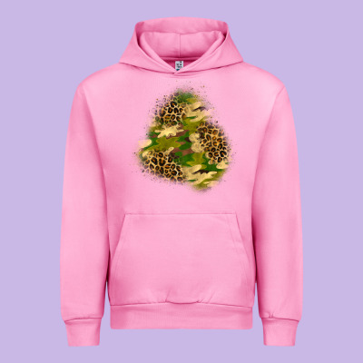 Camouflage And Leopard Patch  3 Urban Hoodie Designed By Bundleandbundleshop