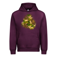 Mauve Wine camouflage and leopard patch  3 Urban Hoodie - BundleAndBundleShop