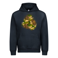 Navy camouflage and leopard patch  3 Urban Hoodie - BundleAndBundleShop