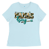 Baby Blue mama's boy Ladies Tee - AdoDesignShop