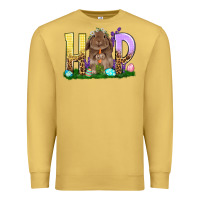 Antique Gold Hop Rabbit Easter Day Premium Sweatshirt - HowdyJamesFarm