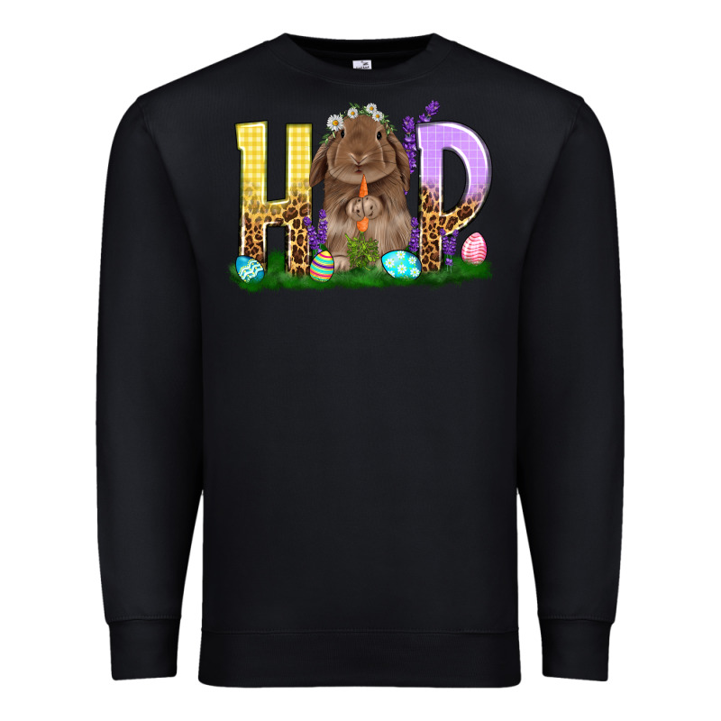 Hop Rabbit Easter Day Premium Sweatshirt by HowdyJamesFarm | Teevron