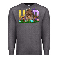 Charcoal Heather Hop Rabbit Easter Day Premium Sweatshirt - HowdyJamesFarm