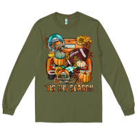 Army Green Tis The Season Fall Football Truck Long Sleeve Tee - BundleAndBundleShop